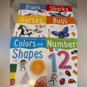 Learn to write six draw around and trace the lines wipe clean activities